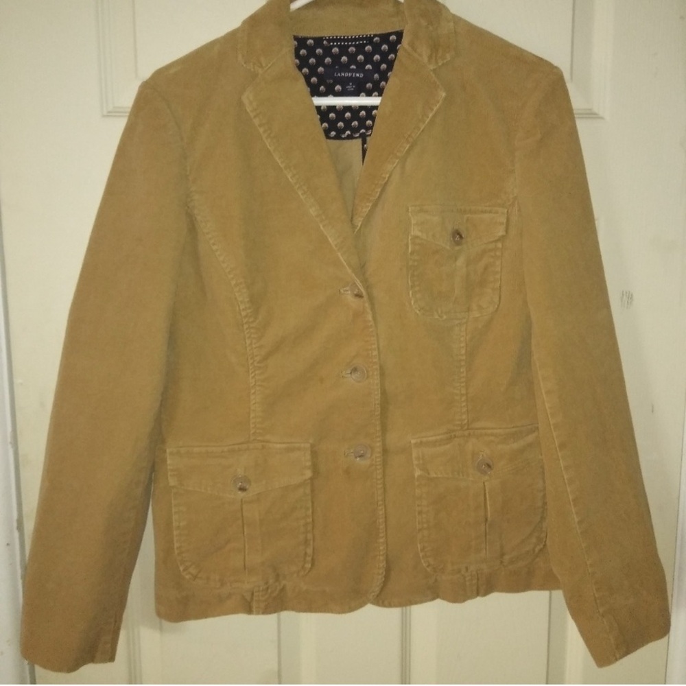 Lands End Women's Tan Corduroy Jacket
